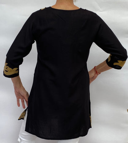 Black tunic top | Kuti top