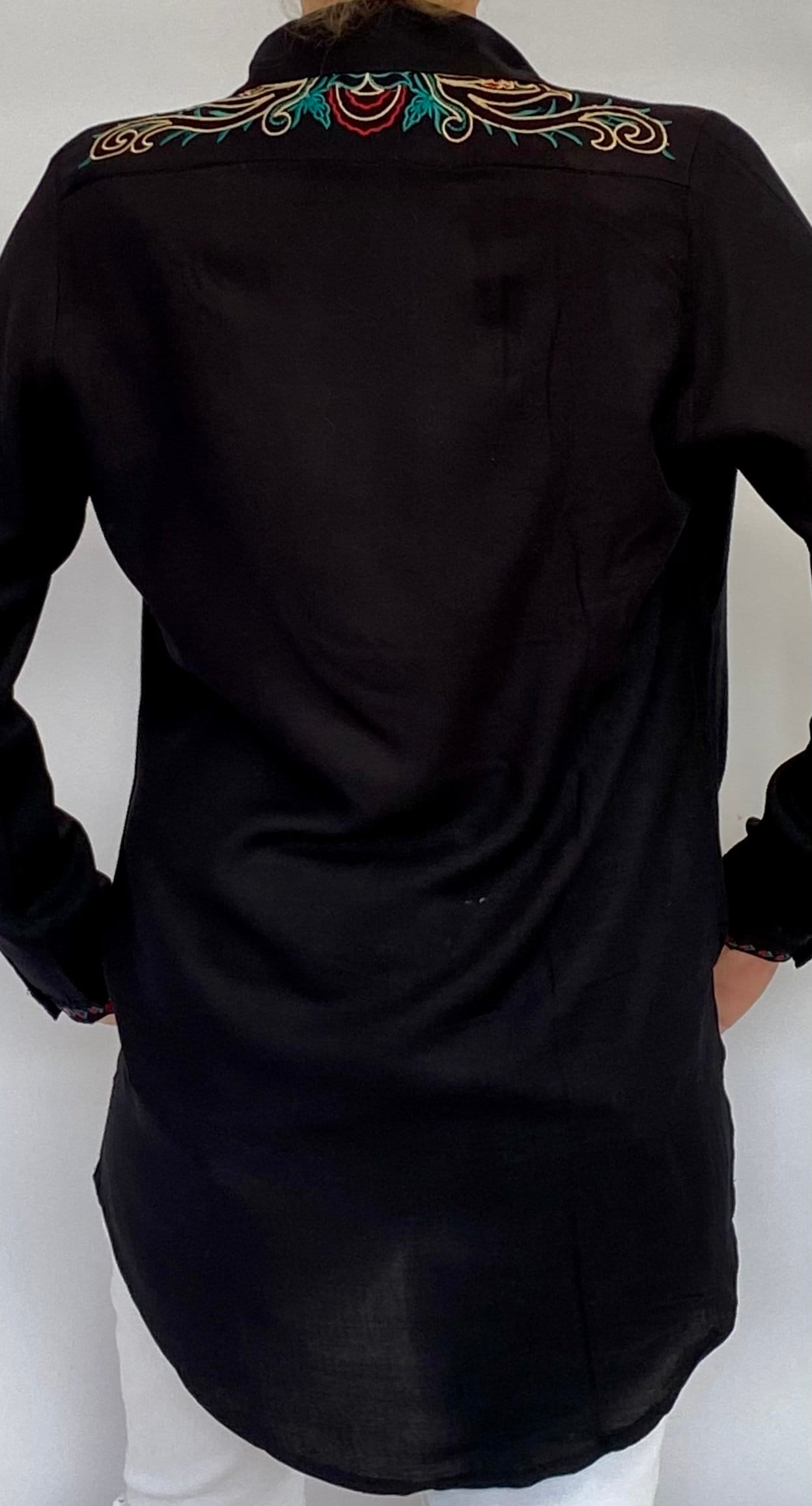 black shirt for women with design