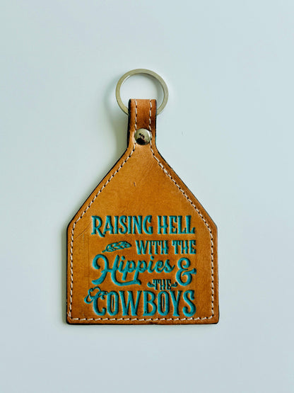 brown leather horse keyring