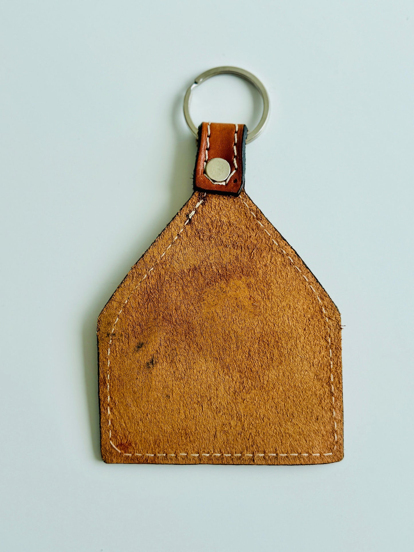 brown leather horse keyring