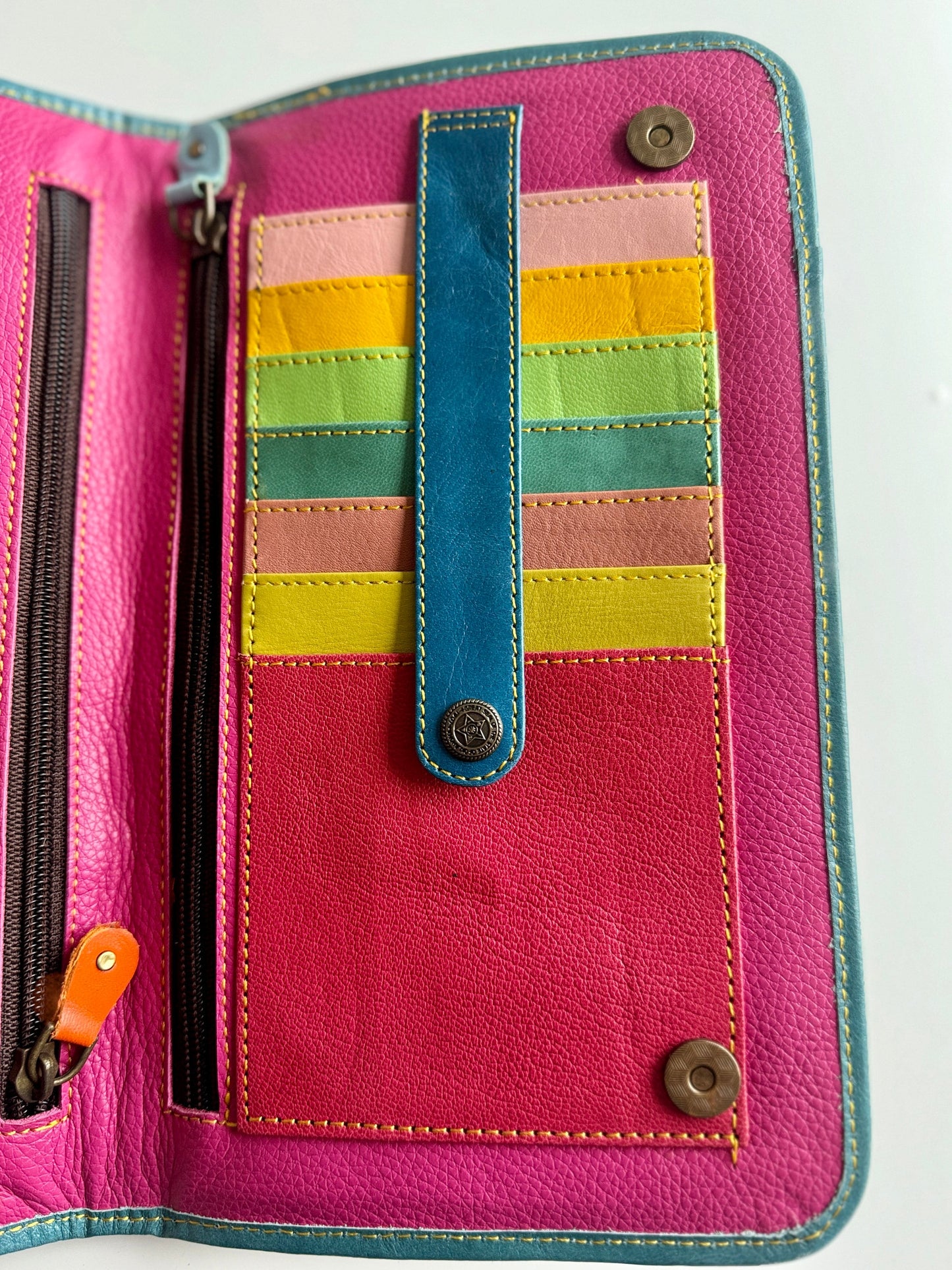 Coloured Leather Clutch Bag | Cross Body Bag | Purse Bag | Handmade and Eco Friendly | Travel Documents Purse | Travel Documents Wallet |