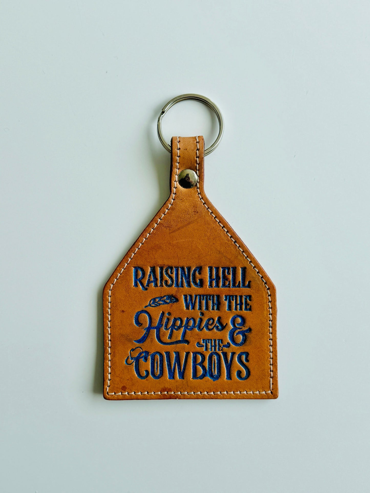 brown leather horse keyring