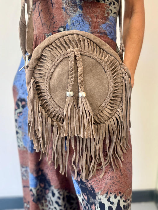 Brown Bohemian Fringe Leather Bag - Handmade Western Style Suede Shoulder Bag for Women | Gift for Women