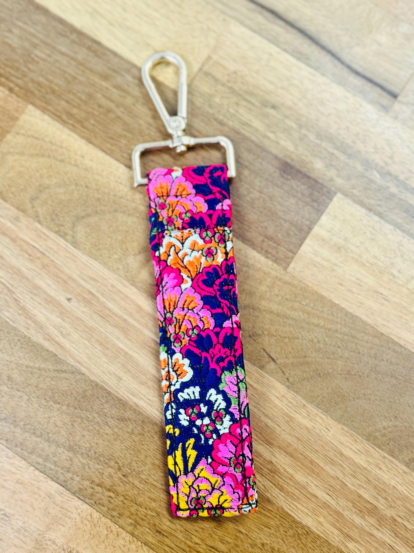 Large Sari Keyring | Oversized Keyring | Key Tag | Keychain | Festival | Recycled Silk | Handmade