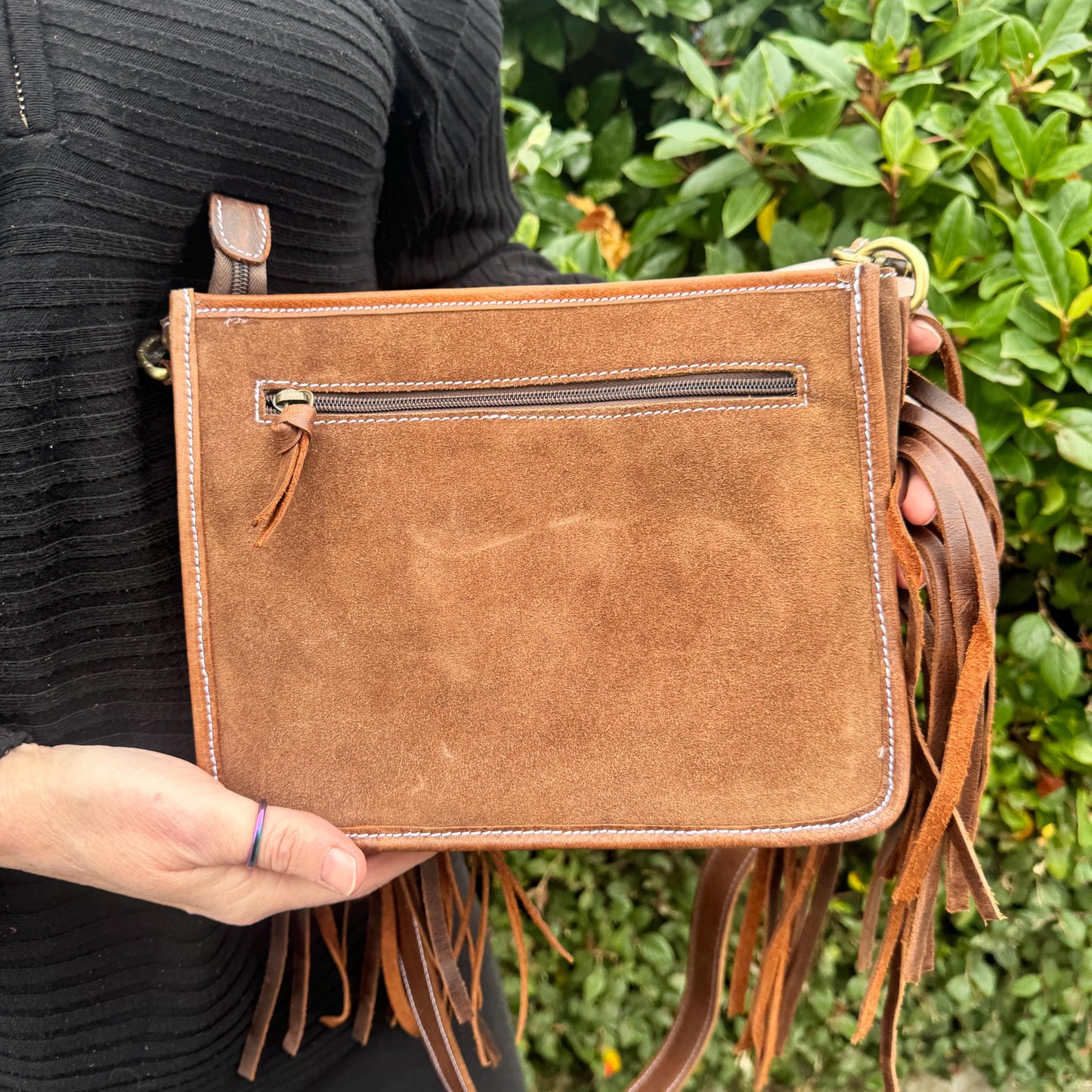 Small Fringe Leather Bag | Cross Body Bag | Western Style Suede Shoulder Bag for Women | Gift for Women | Gift for Her | Fringe Bag