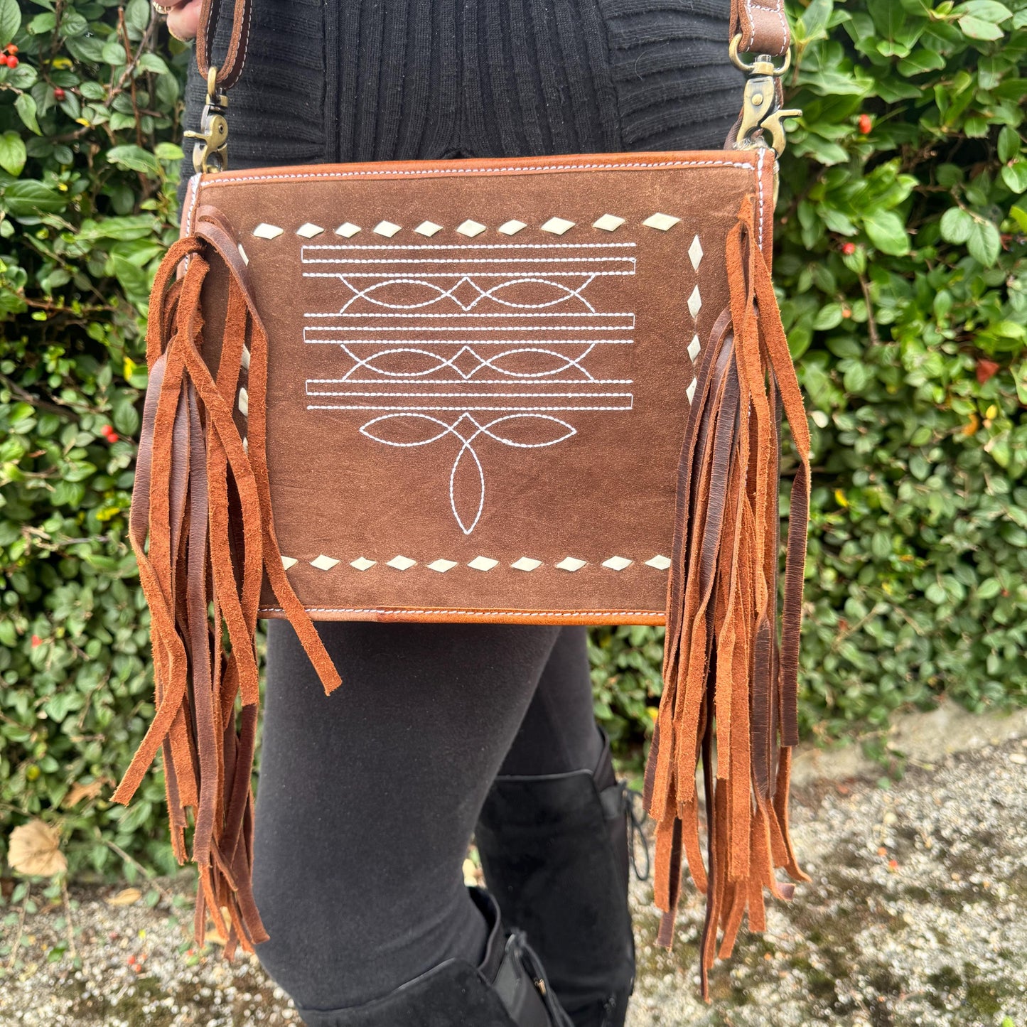 Small Fringe Leather Bag | Cross Body Bag | Western Style Suede Shoulder Bag for Women | Gift for Women | Gift for Her | Fringe Bag