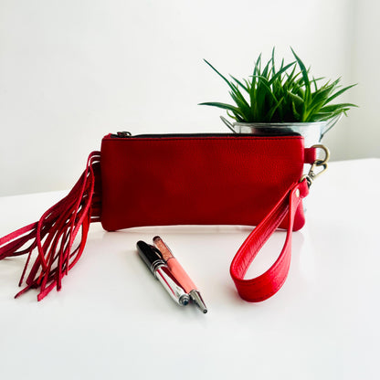 Leather Pencil Case with Carry Handle | Leather Purse Bag | Bag and Purse | Evening Bag | Birthday Gift | Gift for Her