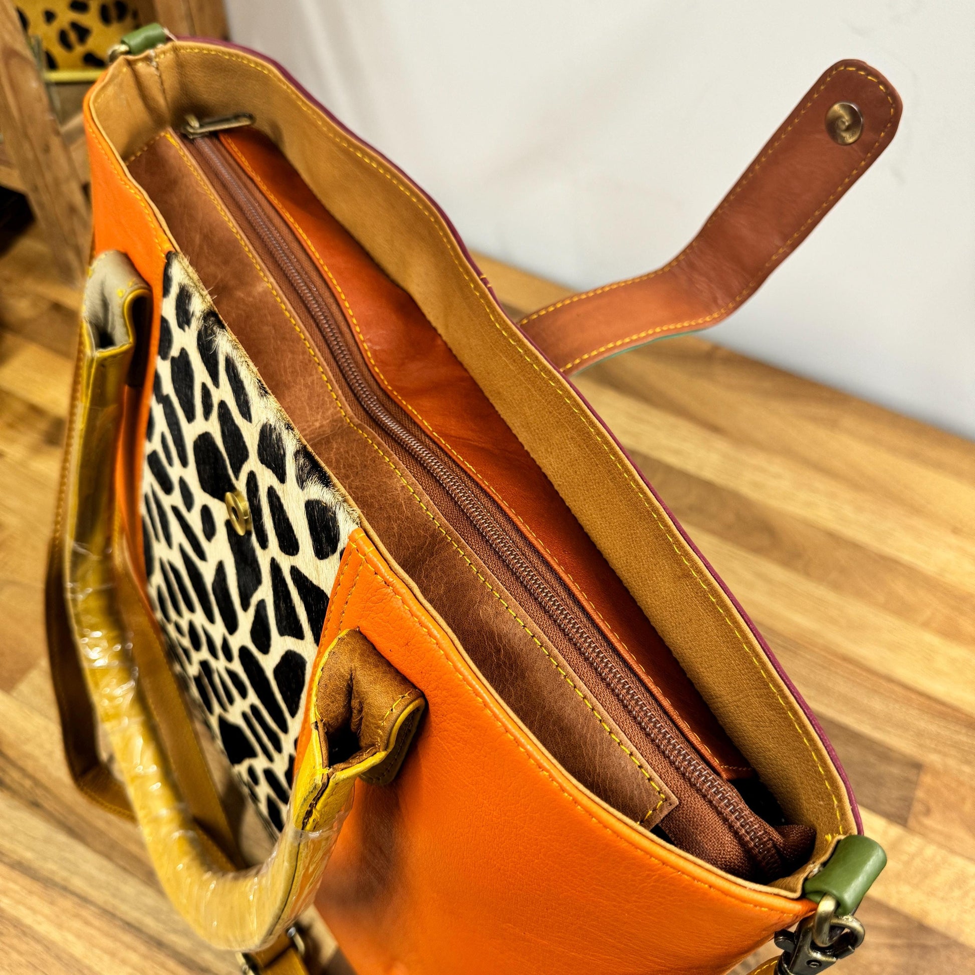 Women&#39;s Leather Tote Bag in Various Colours | Recycled Leather | Animal Print Bag | Tote Leather Bag | Tote Bag Leather | Large Leather Tote