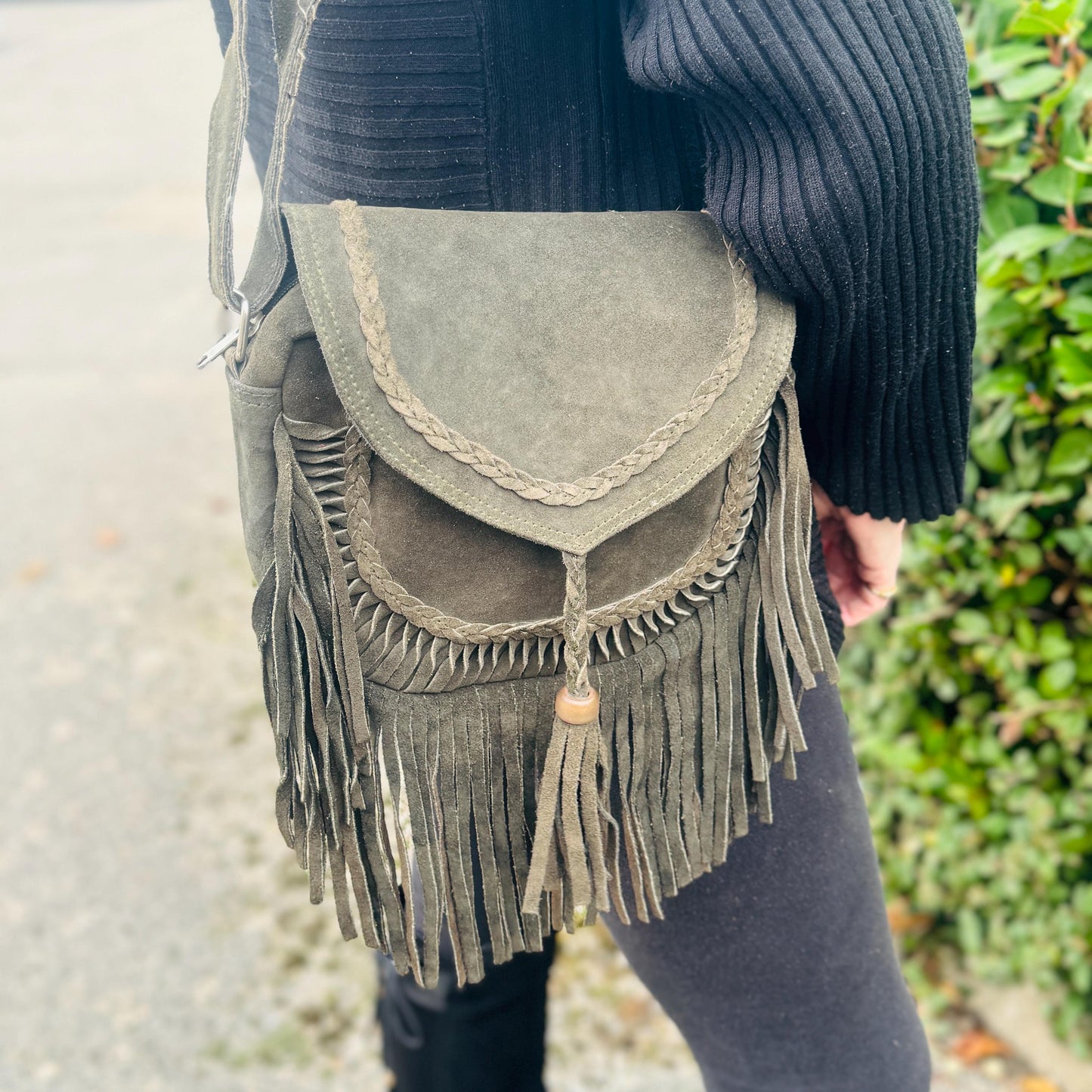 Suede Fringe Bag in Various Colours | Crossbody Bag | Western Style Suede Shoulder Bag for Women | Gift for Women | Gift for Her