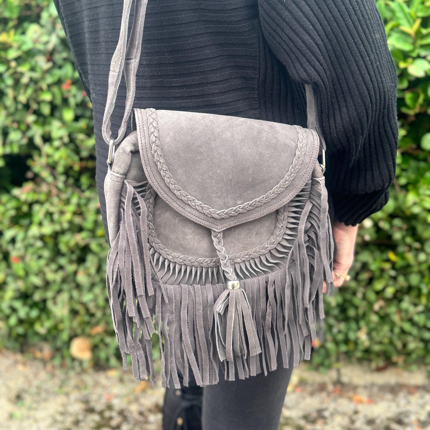 Suede Fringe Bag in Various Colours | Crossbody Bag | Western Style Suede Shoulder Bag for Women | Gift for Women | Gift for Her