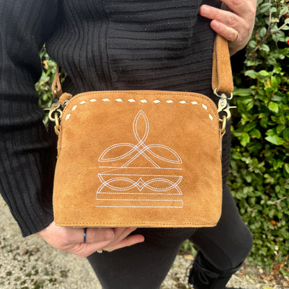 Classic Suede Cross Body Bag | Leather Clutch Bag | Suede Handbag | Unique Gift for Her | Eco Friendly | Suede Handbag | Mini Handbag