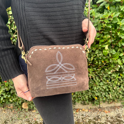 Classic Suede Cross Body Bag | Leather Clutch Bag | Suede Handbag | Unique Gift for Her | Eco Friendly | Suede Handbag | Mini Handbag