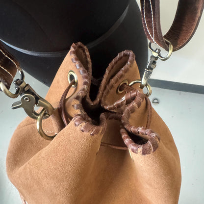 Suede Bucket Bag in Various Colours | Drawstring Bag | Western Style Suede Shoulder Bag for Women | Gift for Women | Gift for Her