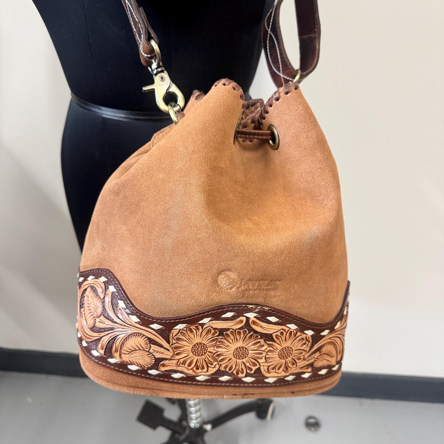 Suede Bucket Bag in Various Colours | Drawstring Bag | Western Style Suede Shoulder Bag for Women | Gift for Women | Gift for Her