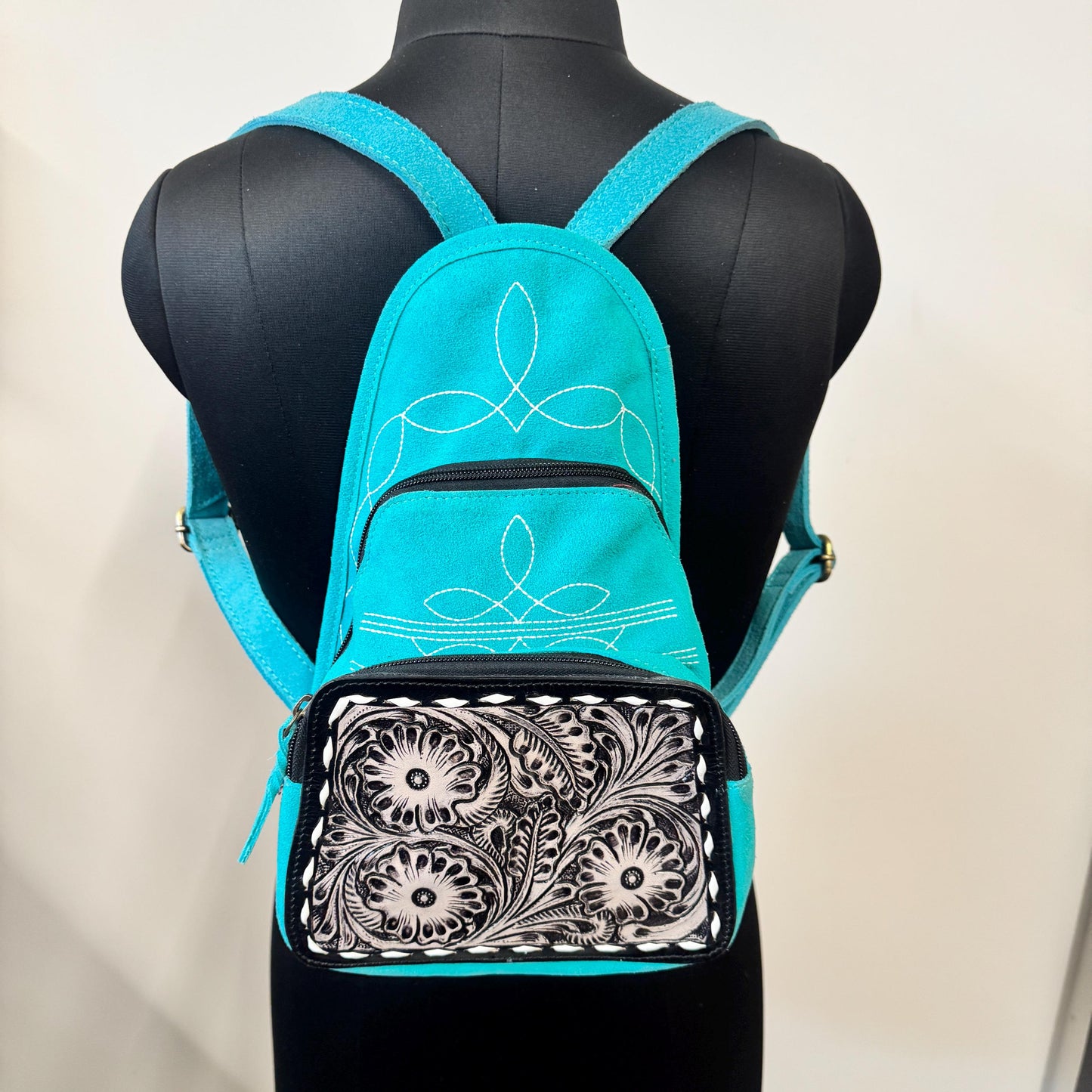 Turquoise Small Suede Backpack | Suede Back pack for Women | Suede Backpack| Suede Handbag | Everyday Backpack | Gift for Women | Gift for Her