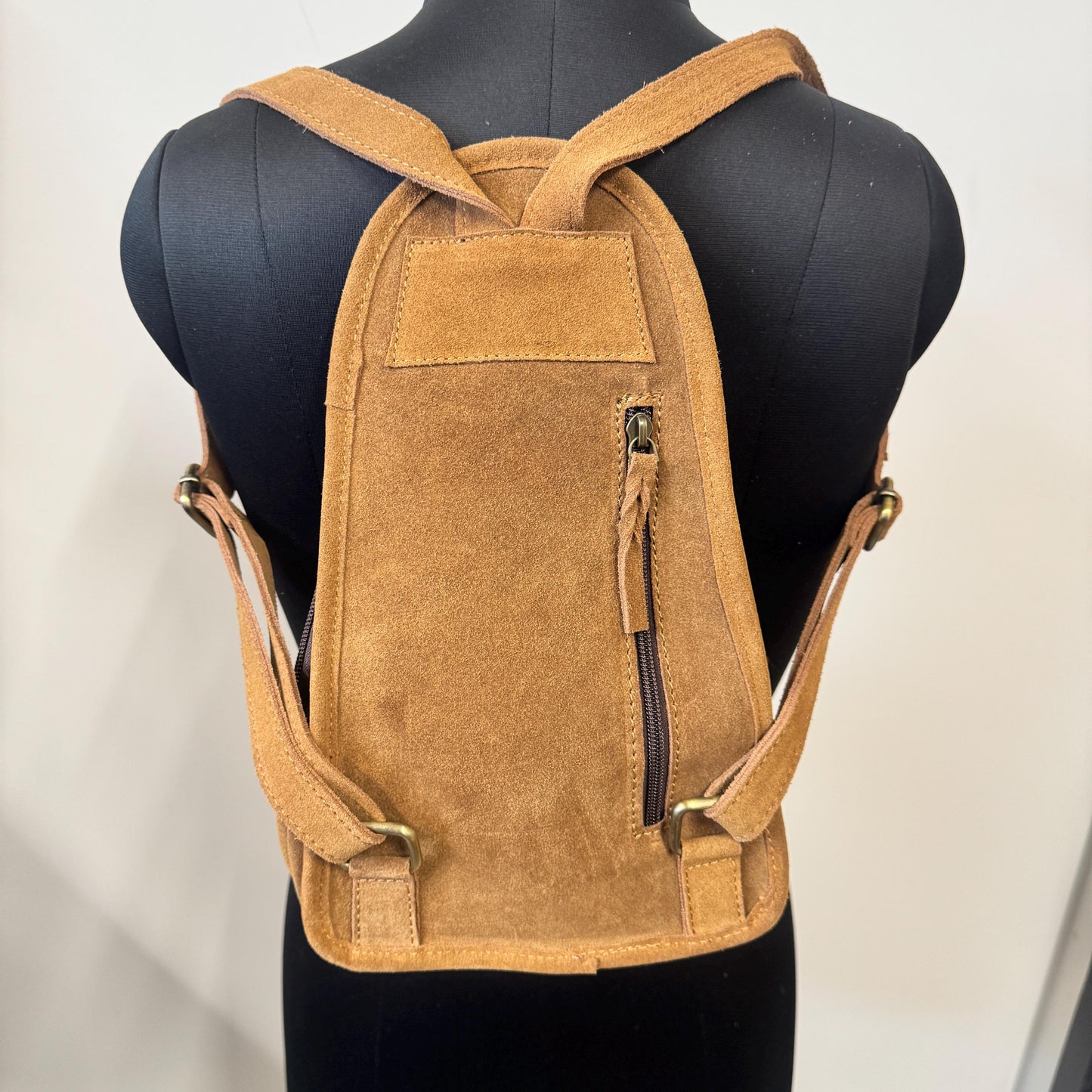 Tan Small Suede Backpack | Suede Back pack for Women | Suede Backpack| Suede Handbag | Everyday Backpack | Gift for Women | Gift for Her