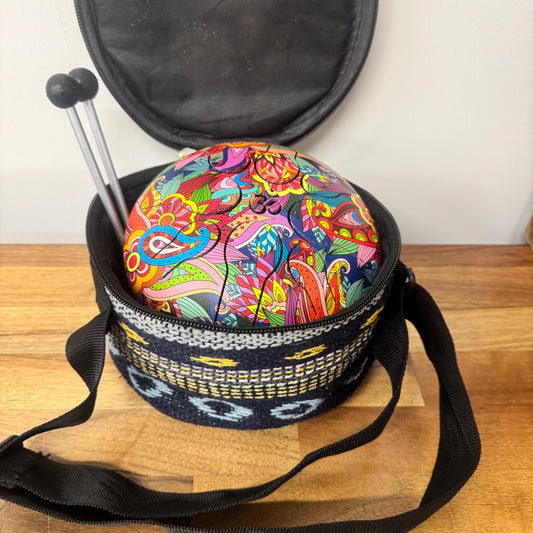 6&quot; Steel Tongue Drum with Carry Case | E Scale | Various Colours & Designs | Chakra Drum | Musical Drum | Sound Healing Meditation | Hank Drum |