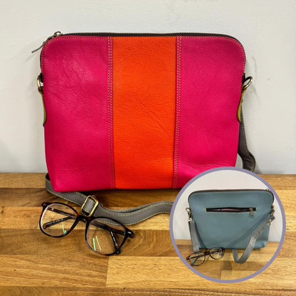 Coloured Leather Cross Body Bag in Various Colours | Upcycled Leather Crossbody Bag | Crossbody Purse | Unique Gift for Her