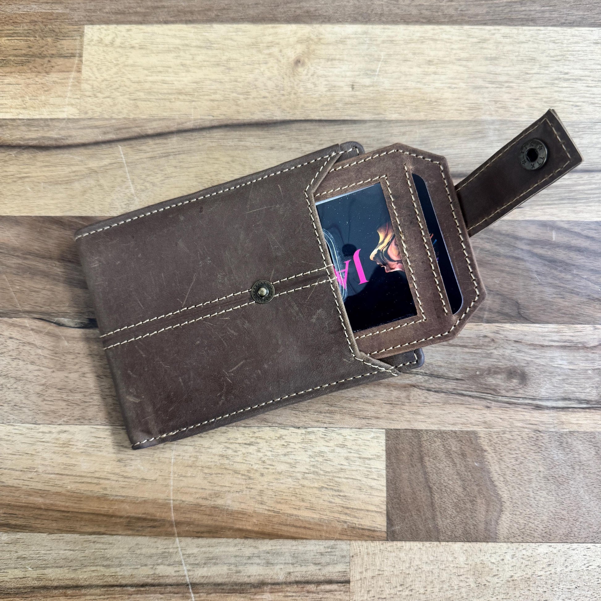 Mens Leather Wallet with Pull Out Card Holder | Slim Leather Wallet | Bi-Fold Wallet | Leather Card Wallet | Brown Leather Wallet |