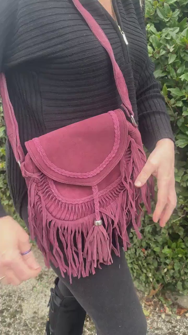 Suede Fringe Bag in Various Colours