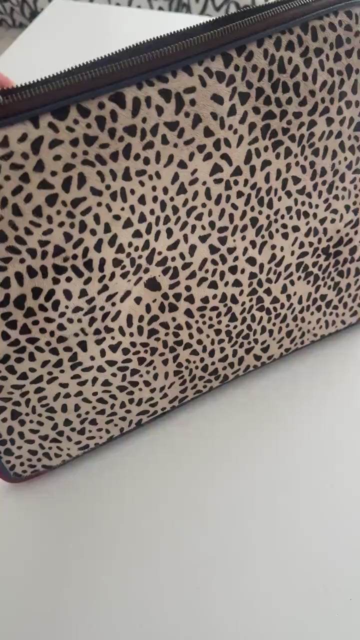 Leather and Cowhide Laptop Sleeve