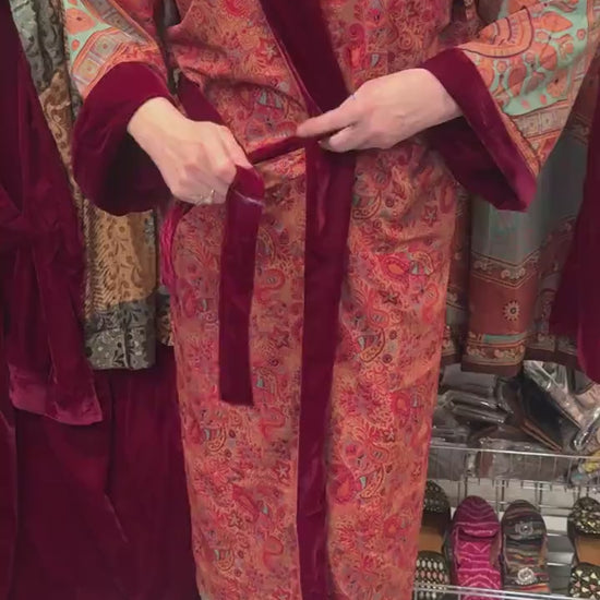 Burgundy Velvet Robe in Various Styles