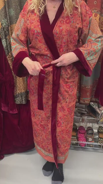 Burgundy Velvet Robe in Various Styles